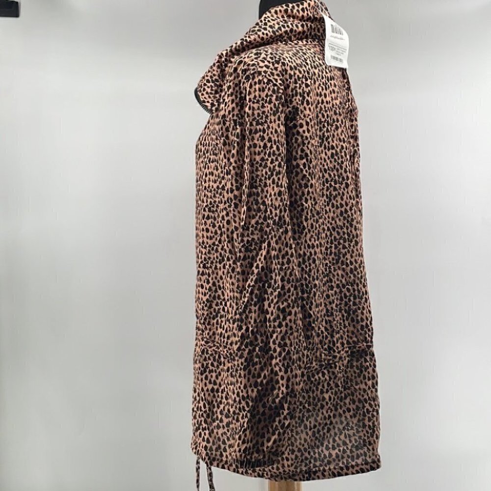 𝅺malai swimwear NWT cheeta zip up jacket cinch waist sz m/l animal print - Picture 10 of 12
